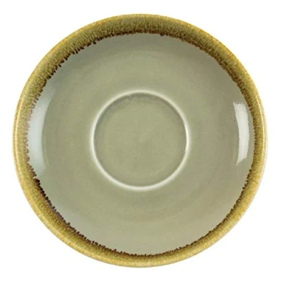 Abbildung von Olympia Kiln Cappuccino Untertasse, Moosfarben, Porzellan, 160 mm, 6 Stück