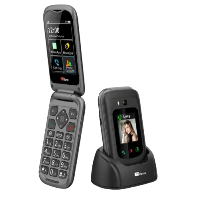 Abbildung von TTfone TT970 Whatsapp 4G Touchscreen Senior Big Button Flip Handy Pay As You Go Prepaid einfach und zu bedienen (£0 Guthaben, DREI)