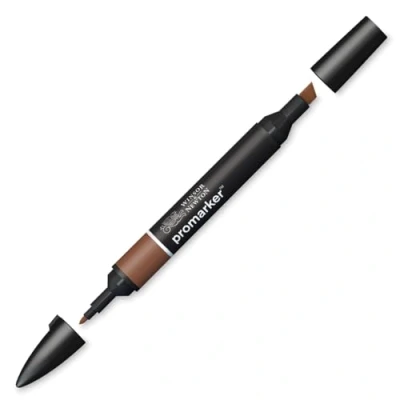 Abbildung von Winsor &amp; Newton 0203632 ProMarker Professioneller Layoutmarker 2 Spitzen, fein breit für Zeichnungen, Design Layouts Schokolade