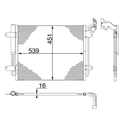 Abbildung von MAHLE ORIGINAL AC 12 000S Klimakondensator mit Trockner 539