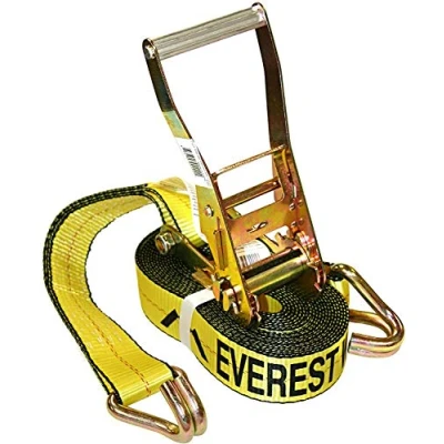 Abbildung von Everest Premium Ratschen Spanngurt, 1 PK, 5 IN 7 FT 1511,8 kg Arbeitslast 4535,9 Bruchfestigkeit Doppel J Haken Laderiemen perfekt zum Umziehen von Geräten, Rasengeräten und Motorrädern
