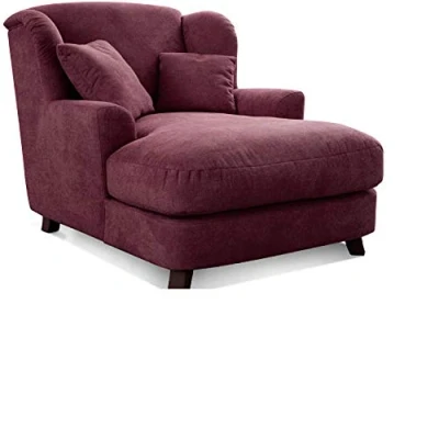 Abbildung von Cavadore XXL Sessel Assado / großer Polstersessel mit Holzfüßen und Sitzfläche Inkl. 2 Zierkissen 109 x 104 145 Webstoff Weinrot