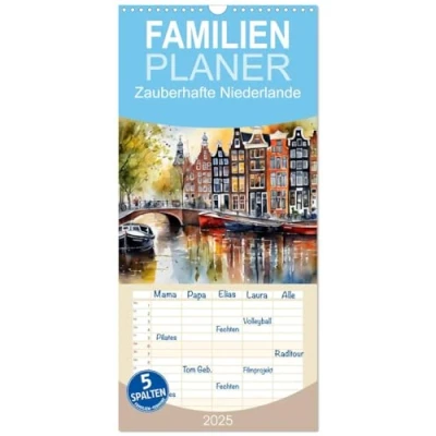 Abbildung von Familienplaner 2025 Zauberhafte Niederlande mit 5 Spalten (Wandkalender, 21 cm x 45 cm), CALVENDO