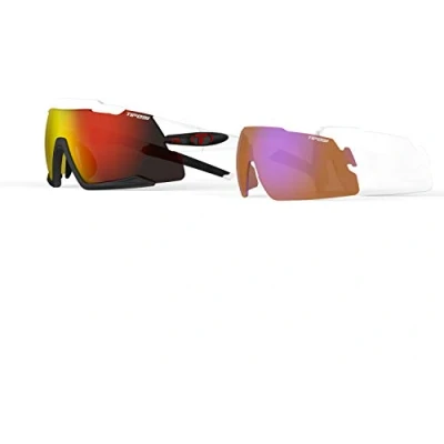 Abbildung von Tifosi Unisex Aethon Sonnenbrille Brillen, Weiß/Schwarz/Clarion Red, Med XL