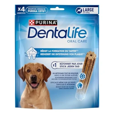 Abbildung von PURINA Dentalife Hunde Zahnpflege Snacks für kleine bis große Hunde, reduziert Zahnsteinbildung, 5er oder 6er Pack 6 x 142 g