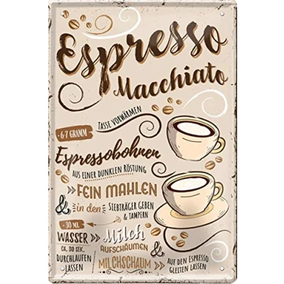 Abbildung von Geschenkeparadies 24 Deko Blechschild 20x30cm Espresso Macchiato