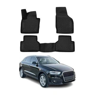 Abbildung von OMAC Gummimatten Fußmatten kompatibel mit Audi Q3 8U 2011 2018 TPE Automatten Schwarz 4X