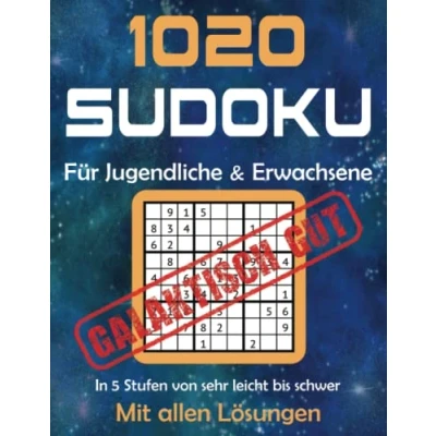 Abbildung von 1020 Sudoku Rätsel für Jugendliche und Erwachsene: mit Lösungen in 5 Schwierigkeitsstufen von sehr leicht, normal, medium bis schwer ... Rätselbuch (Mal Rätselbücher Erwachsene)