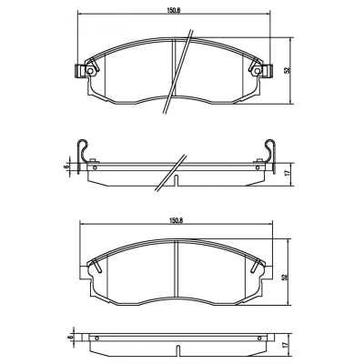 Abbildung von MAPCO 6889 Bremsbelagsatz Vorderachse MITSUBISHI: L200 III Pickup, NISSAN: Maxima IV QX Limousine