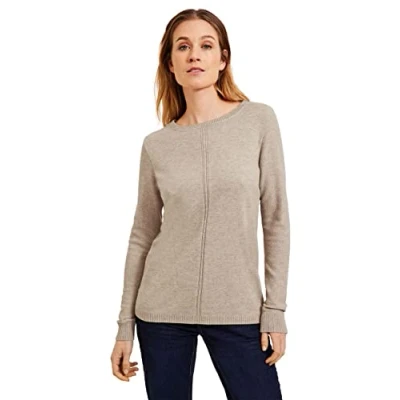 Abbildung von CECIL Damen B302220 Strickpullover, almond beige Melange, XL