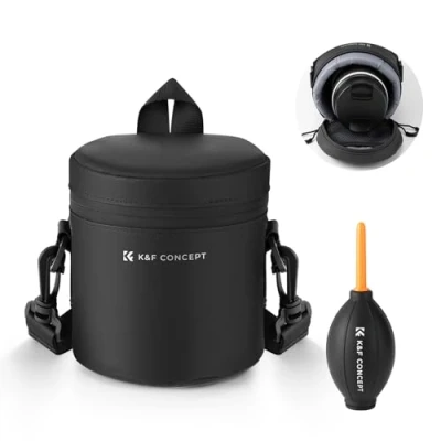 Abbildung von K&amp;F Concept Objektivtasche, wasserdichte Reißverschluss Objektivbeutel, Stoßfeste Objektivköcher, Allround Objektiv Tasche Kamerabeutel für DSLR SLR Durchmesser und Höhe unter 7x11cm, S