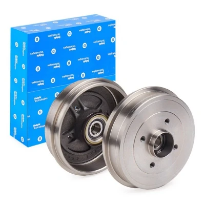 Abbildung von DELPHI BFR595 Bremstrommel mit ABS Sensorring, Radlager, Lager 234 203 DACIA: SANDERO I, 2, LOGAN MCV RENAULT: THALIA 2