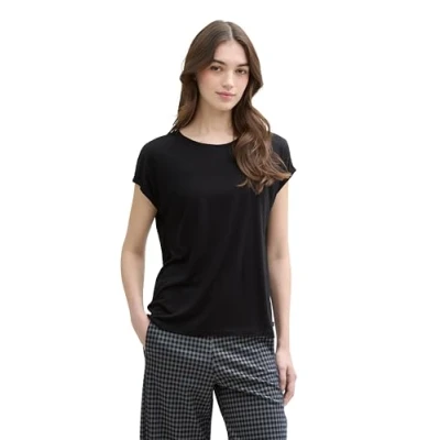 Abbildung von TOM Tailor Denim Fluent TEE Tshirt basic, Damen, Größe: XL, Black