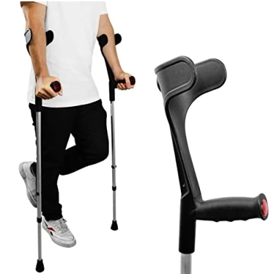 Abbildung von PEPE Mobility Krücken für Erwachsene (x2 Stück), Unterarmgehstützen, Orthopädische Gehstützen Schwarz Made in Europe
