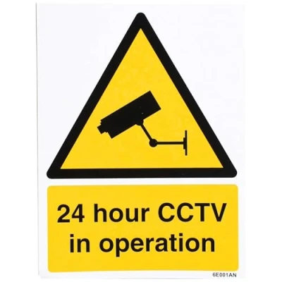 Abbildung von vsafety 6e001an s &quot;24 Stunde CCTV in Operation&quot; Warnung Sicherheit Zeichen, selbstklebendes Vinyl, Hochformat, 150 mm x 200 mm, schwarz/gelb