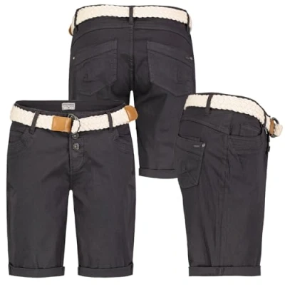 Abbildung von Stitch &amp; Soul Bermudas Damen Short Bermuda kurze Hose Sommer Chino Stoff mit Gürtel