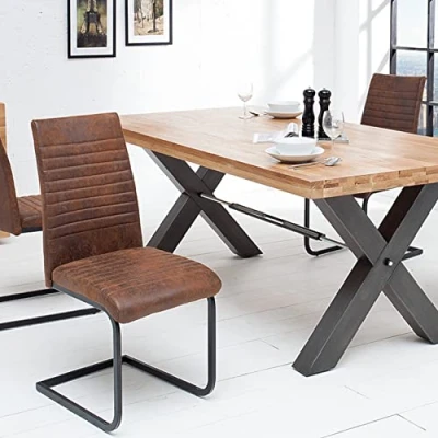 Abbildung von riess ambiente Freischwinger APARTMENT braun / schwarz (Einzelartikel, 1 St), Esszimmer · Microfaser Metall Industrial
