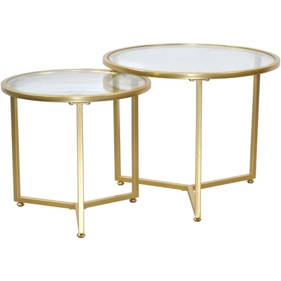 Abbildung von ACTONA GROUP Satztisch &quot;Alina&quot;, (Set, 2 St., 2tlg. Set), Sicherheits Klarglasplatte