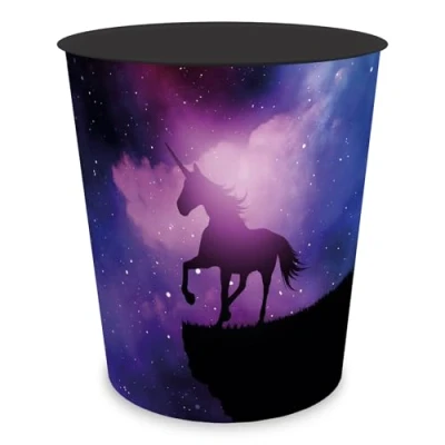 Abbildung von itenga Papierkorb für Kinder Motiv magisches Einhorn ca. 11 Liter