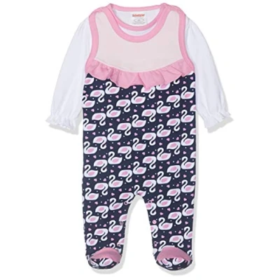 Abbildung von Schnizler Baby Mädchen Strampler set Interlock 2 teilig Schwäne 813191, 11 Marine, 62