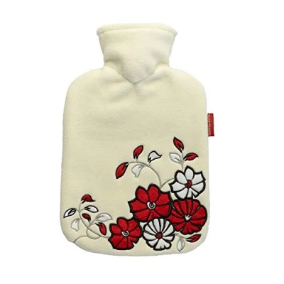 Abbildung von Wärmflasche Klassik 1,8 l mit Fleecebezug creme Blumenornament