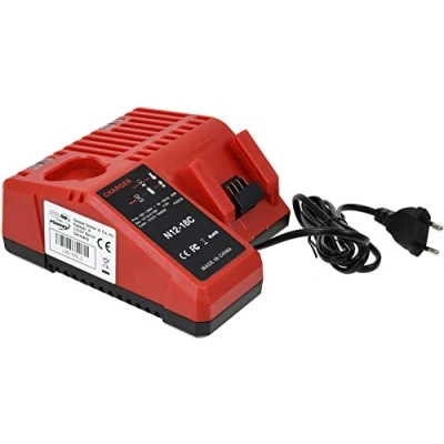 Abbildung von akku net Ladegerät kompatibel mit Milwaukee M12 18FC für 12V 18V Stab u. Schiebeakkus,