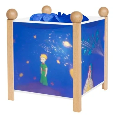 Abbildung von Trousselier Der kleine Prinz Nachtlicht Magische Laterne Ideales Geburtsgeschenk Farbe Holz natur animierte Bilder beruhigendes Licht 12V 10W Glühbirne inklusive EU Stecker