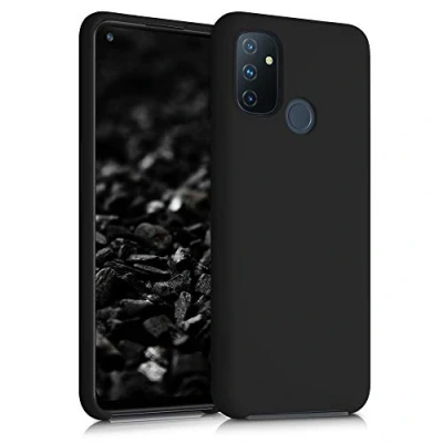 Abbildung von kwmobile Hülle kompatibel mit OnePlus Nord N100 Silikon Handy Case Handyhülle weiche Oberfläche kabelloses Laden Schwarz