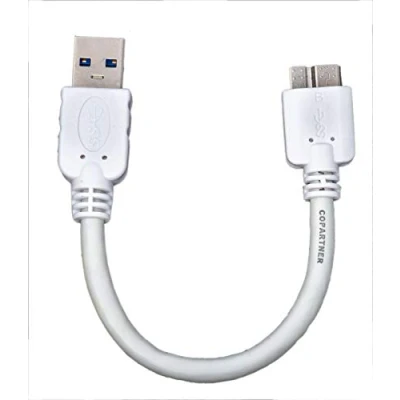 Abbildung von System S 10 cm Kurzes Micro USB 3.0 Kabel Datenkabel Ladekabel (USB B) in Weiß
