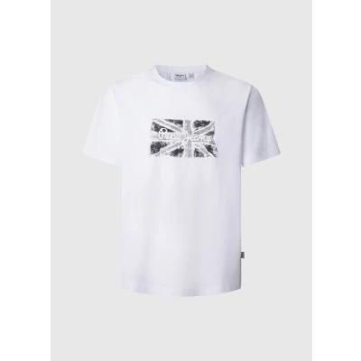 Abbildung von Pepe Jeans FLAG Tshirt print, Herren, Größe: Small, White