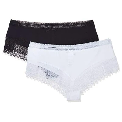 Abbildung von DIM SEXY Fashion Shorty 2 PACK Slip noir/blanc, Damen, Größe: 42/44, noir/blanc