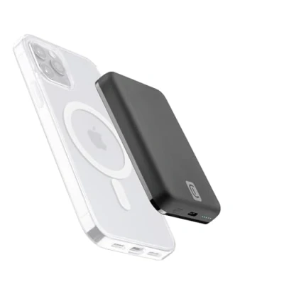 Abbildung von Cellularline MagSafe Wireless Power Bank MAG 5000 Powerbank BLACK, entworfen für iPhone mit Technologie