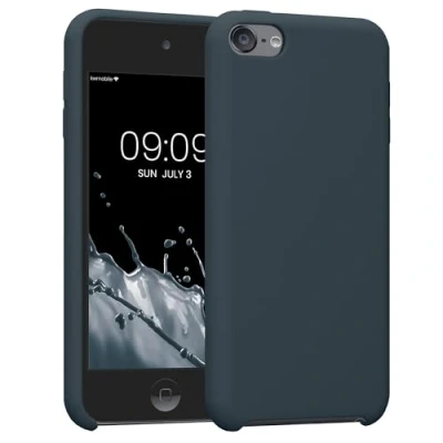 Abbildung von kwmobile Schutzhülle kompatibel mit Apple iPod Touch 6G / 7G (6. und 7.Generation) Hülle Silikon gummiert Cover Case in Dunkler Schiefer