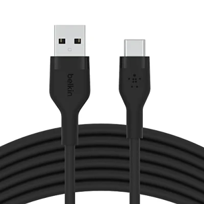 Abbildung von Belkin BoostCharge Flex Silikon USB C /USB Ladekabel, IF zertifiziertes Kabel für iPhone 16, 15, Samsung Galaxy S24, S24 Ultra, Note, Google Pixel, iPad Pro, 3 m Schwarz