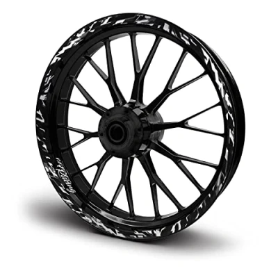 Abbildung von 16 teiliges Set Felgenrandaufkleber Sticker für Motorrad Auto Felgen Future Design Komplett Felgenaufkleber 15&quot; 16&quot; 17&quot; 18&quot; 19 Zoll MR017 (Silber Metallic, Matt)
