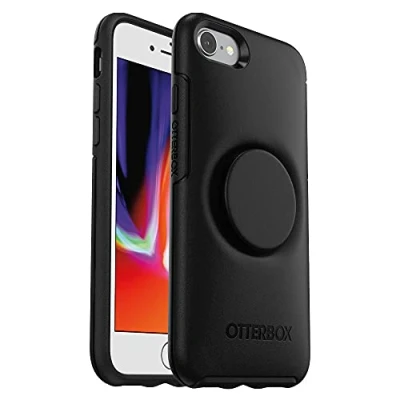 Abbildung von OtterBox Otter+Pop Hülle für iPhone 7/8/SE 2. gen/SE 3. gen, stoßfest, sturzsicher, schützende mit PopSockets PopGrip, 3x getestet nach Militärstandard, Schwarz