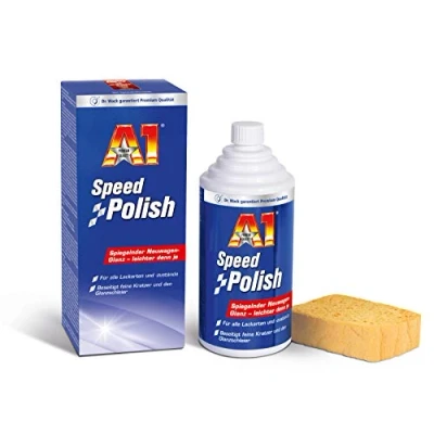 Abbildung von Dr. Wack A1 Speed Polish 500 ml inkl. Spezial Schwamm I Premium Auto Politur mit Carnauba Wachs Langanhaltender Schutz &amp; Glanz Für alle Lacke geeignet Hochwertige Autopflege Made in Germany