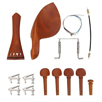 Abbildung von 4/4 Violine Befestigungen, Jujube Holz Saitenhalter Endbolzen Tuner Kinnstütze Schraube Stimmwirbel Schwanz Gut( A+Schnur)Fiddle Zubehör
