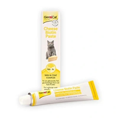 Abbildung von GimCat Cheese Biotin Paste Mit aromatischem Käse, Zink und Leinöl für Fell, Haut Krallen 1 Tube (1 x 200 g)
