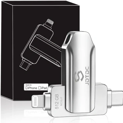 Abbildung von MFi zertifizierter 512GB USB Stick Lightning iPhone 15/16 Foto Type C Speicherstick Externer Speicher Für Flash Drive iPad Android Fotos Speichern