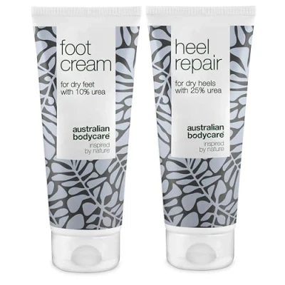 Abbildung von Fusspflege Duo by Australian Bodycare Fußcreme mit 10% Urea &amp; Anti Hornhaut Intensiv Creme 25% Für trockene Füße, rissige Fersen, weiche, glatte Haut