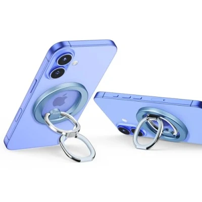 Abbildung von ESR HaloLock Magnetischer Handy Ringhalter, Fingerhalter kompatibel mit MagSafe Ring Ständer, Griff iPhone 16/15/14/13/12 Serie, Verstellbarer Sierra Blau