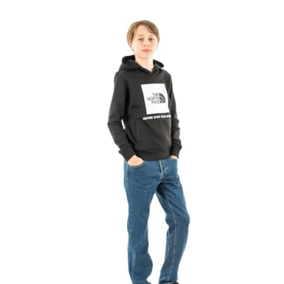 Abbildung von The North Face Teens BOX Hoodie Unisex Kapuzenpullover für Kinder, Größe: 116, Black