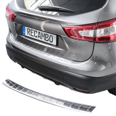 Abbildung von Ladekantenschutz Edelstahl CHROM kompatibel für NISSAN QASHQAI II, J11, 2013 2016 mit Abkantung premium Qualität von RECAMBO