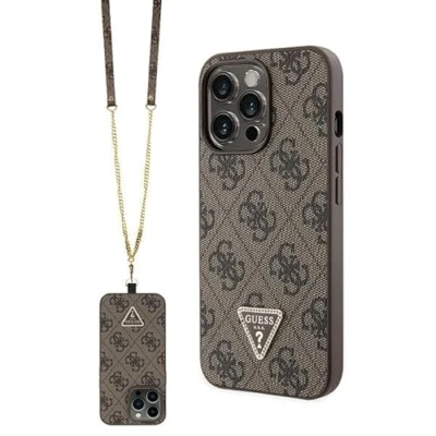 Abbildung von Guess GUHCP13LP4TDSCPW Hülle für iPhone 13 Pro / 6.1&quot; braun hardcase Crossbody 4G Metal Logo