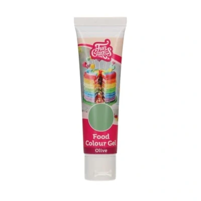 Abbildung von FunCakes Food Colour Gel Olive: Hochkonzentrierte Lebensmittelfarbe für Teig, Creme, Fondant, Marzipan. Einfache Dosierung. Einzelne Tropfen, um lebendige Farben zu erzeugen. Halal. 30 g.