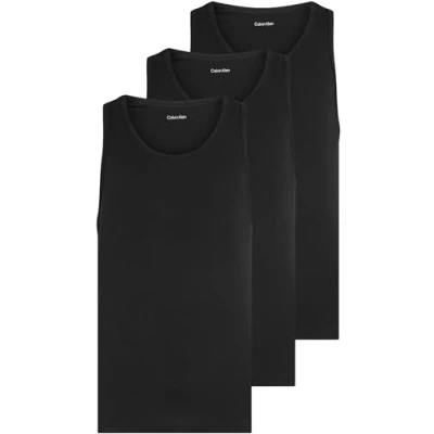 Abbildung von Calvin Klein Herren 3er Pack Tank Tops mit Rundhalsausschnitt, Schwarz (Black, Black, Black), XS
