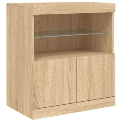 Abbildung von vidaXL Sideboard mit LED Leuchten Sonoma Eiche 60x37x67 cm (1 St)
