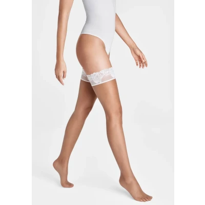 Abbildung von Wolford NUDE 8 Overkneestrümpfe, Damen, Größe: Large, Caramel/white