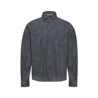 Abbildung von s.Oliver MIT Kragen UND Feinem Fischgratmuster Hemd, Herren, Größe: 3XL, Schiefergrau